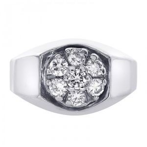 0.65 Carat Diamond Flower Style Men's Ring 14K
